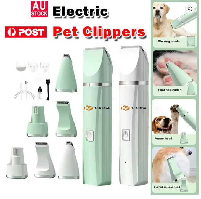 PETHAPPINESS™ 4-in-1 Electric Pet Grooming Kit™ - Hair Trimmer, Clippers, Nail Grinder for Cats & Dogs