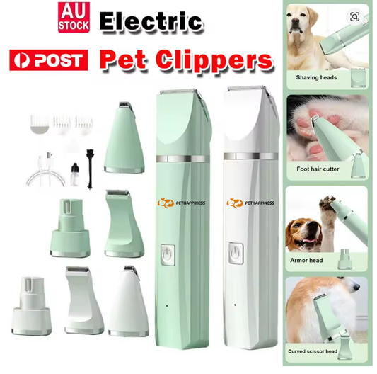 PETHAPPINESS™ 4-in-1 Electric Pet Grooming Kit™ - Hair Trimmer, Clippers, Nail Grinder for Cats & Dogs